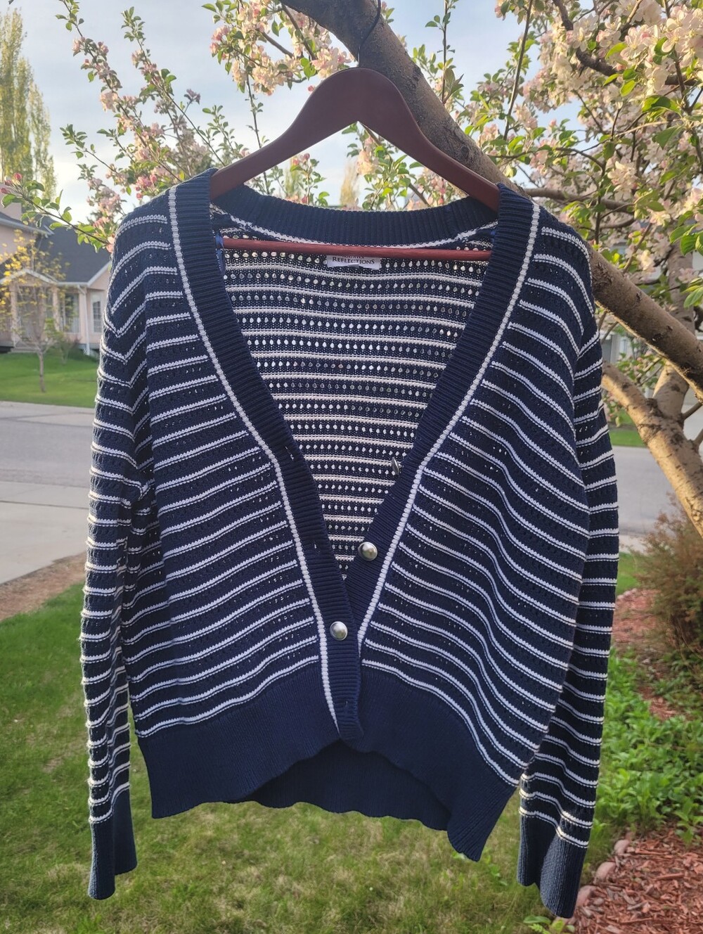 Northern Reflections 100% Cotton Grandpa Style Cardigan Sweater L